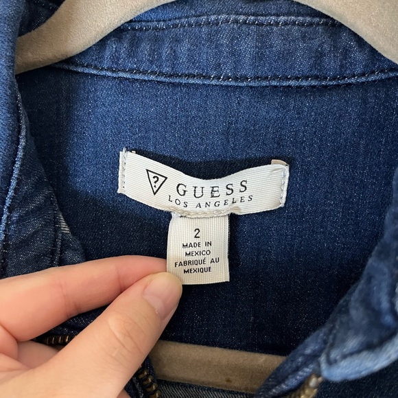Guess brand Y2K denim stretch jumpsuit with exposed zipper, size 2 - Picture 4 of 8